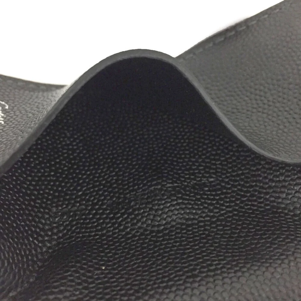 Auth. Cartier Santos Leather 4 Ring Key Case Black Logo Unisex Vintage